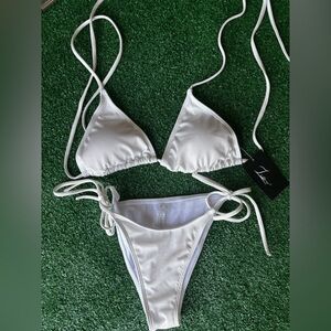 White Triangle Bikini Set
